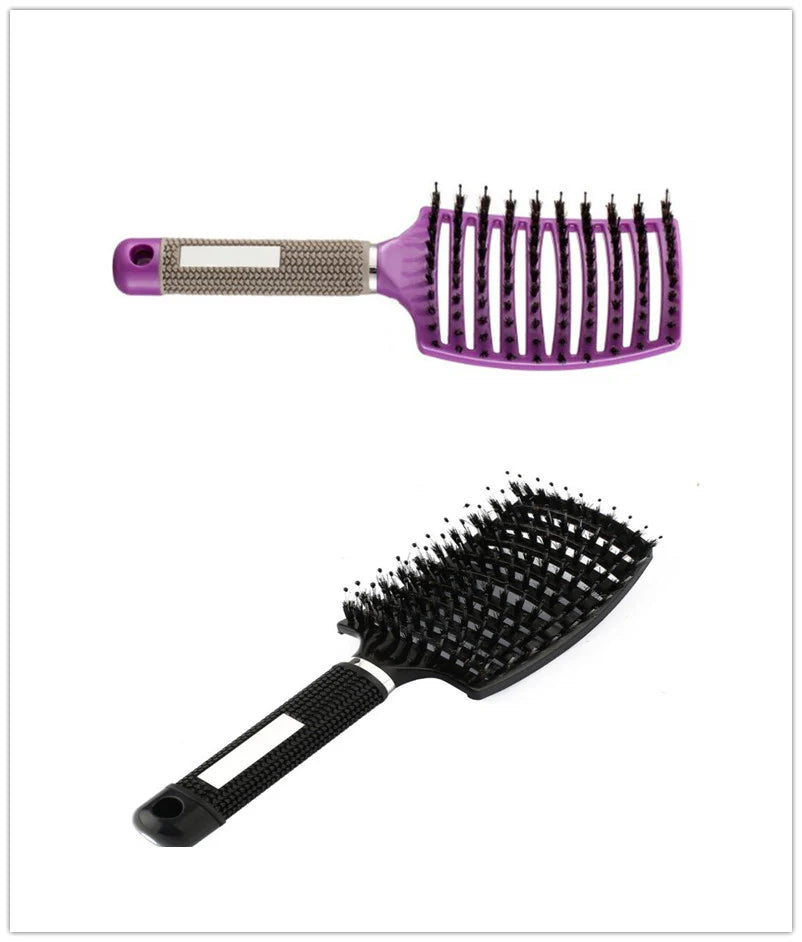 Anti-Tangle Detangling Hair Brush for Women with Nylon Bristles and Scalp Massage Features