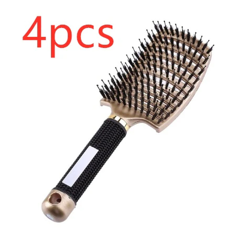 Anti-Tangle Detangling Hair Brush for Women with Nylon Bristles and Scalp Massage Features