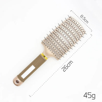 Anti-Tangle Detangling Hair Brush for Women with Nylon Bristles and Scalp Massage Features