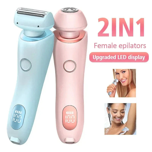 Experience Silky Smooth Skin with the 2-in-1 USB Rechargeable Hair Remover & Epilator for Effortless Shaving on Face, Body, and Bikini