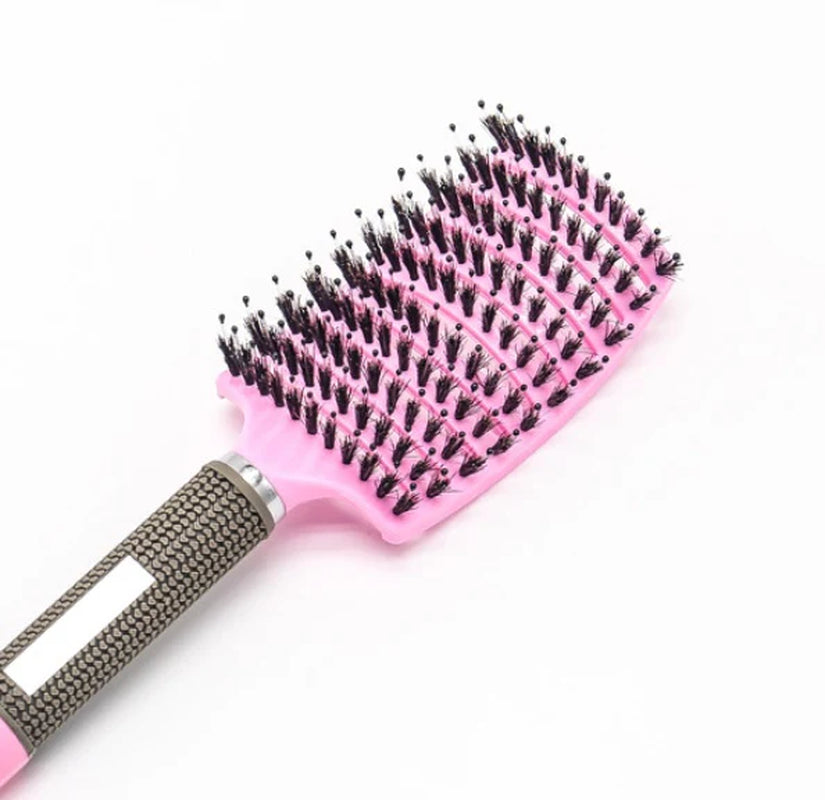 Anti-Tangle Detangling Hair Brush for Women with Nylon Bristles and Scalp Massage Features