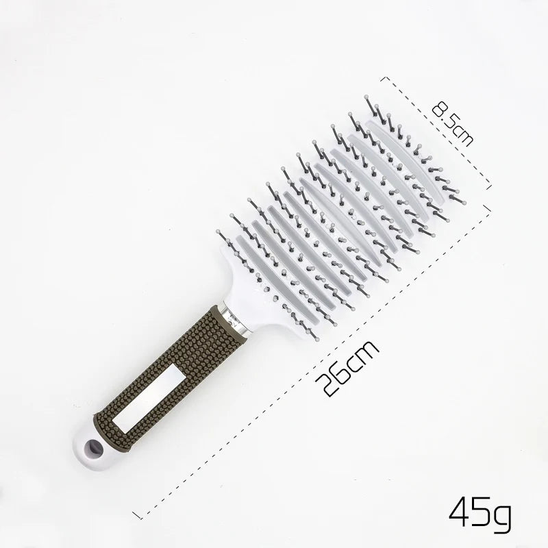 Anti-Tangle Detangling Hair Brush for Women with Nylon Bristles and Scalp Massage Features