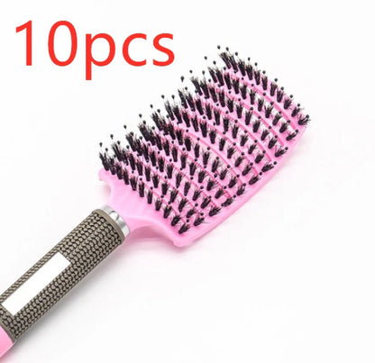 Anti-Tangle Detangling Hair Brush for Women with Nylon Bristles and Scalp Massage Features