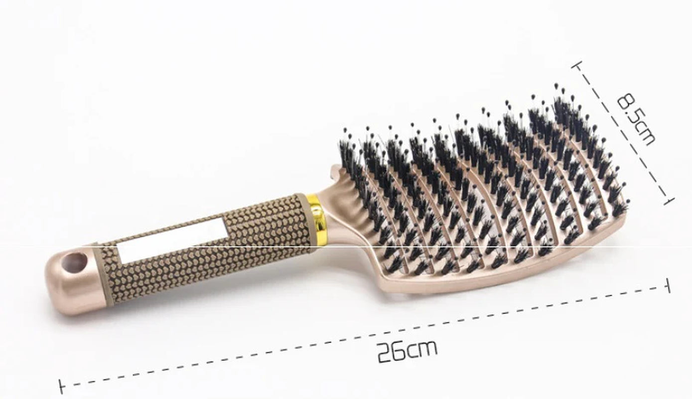 Anti-Tangle Detangling Hair Brush for Women with Nylon Bristles and Scalp Massage Features