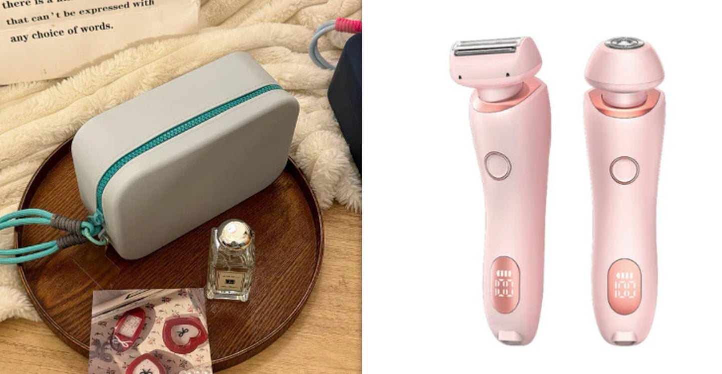 Experience Silky Smooth Skin with the 2-in-1 USB Rechargeable Hair Remover & Epilator for Effortless Shaving on Face, Body, and Bikini