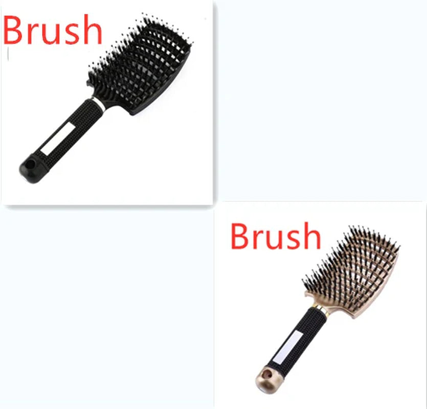 Anti-Tangle Detangling Hair Brush for Women with Nylon Bristles and Scalp Massage Features