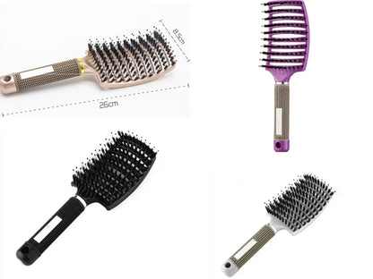 Anti-Tangle Detangling Hair Brush for Women with Nylon Bristles and Scalp Massage Features