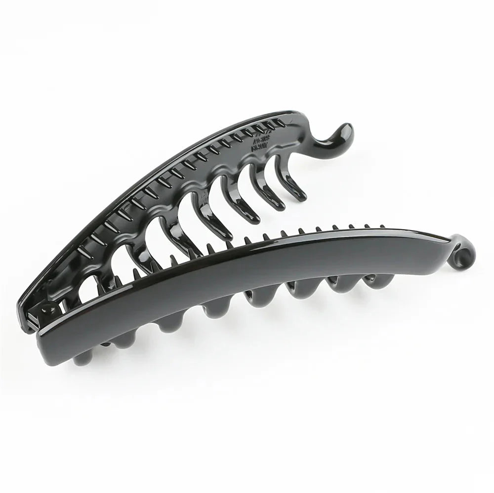 Elevate Your Hair Game with Elegant Frosted Solid Color Banana Hair Clips - Perfect Barrettes for Stylish Ponytails!