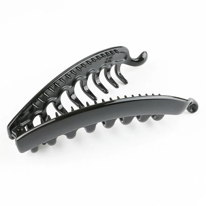 Elevate Your Hair Game with Elegant Frosted Solid Color Banana Hair Clips - Perfect Barrettes for Stylish Ponytails!