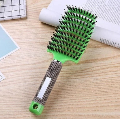 Anti-Tangle Detangling Hair Brush for Women with Nylon Bristles and Scalp Massage Features
