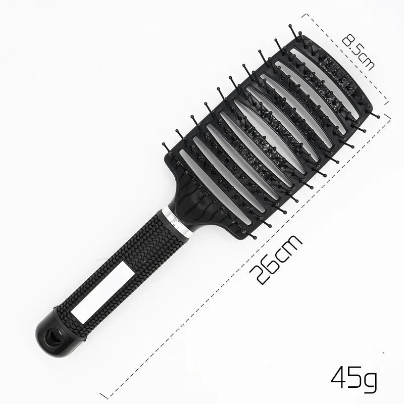 Anti-Tangle Detangling Hair Brush for Women with Nylon Bristles and Scalp Massage Features