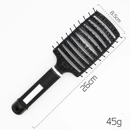 Anti-Tangle Detangling Hair Brush for Women with Nylon Bristles and Scalp Massage Features