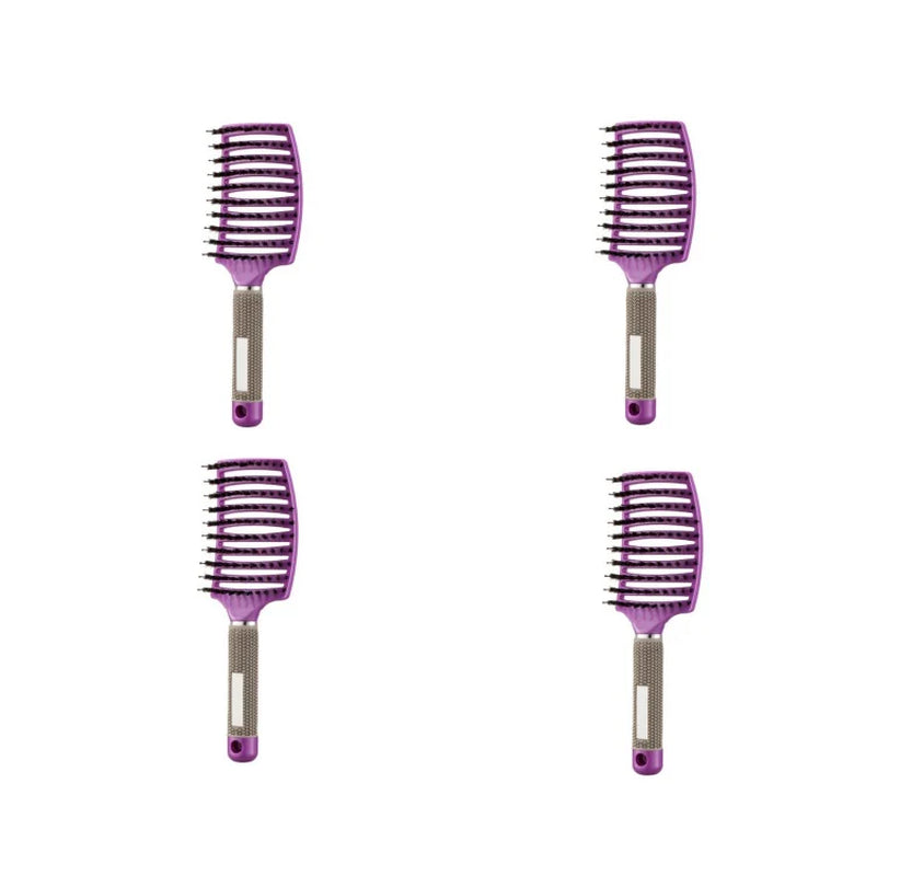Anti-Tangle Detangling Hair Brush for Women with Nylon Bristles and Scalp Massage Features
