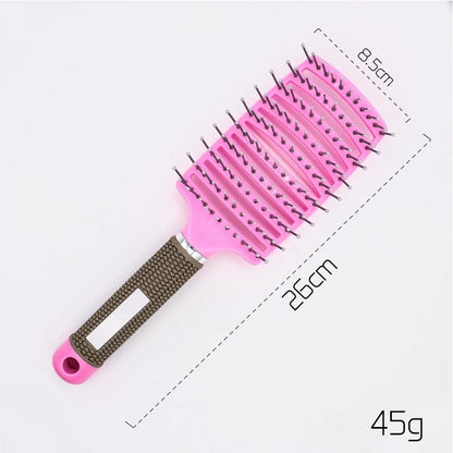 Anti-Tangle Detangling Hair Brush for Women with Nylon Bristles and Scalp Massage Features