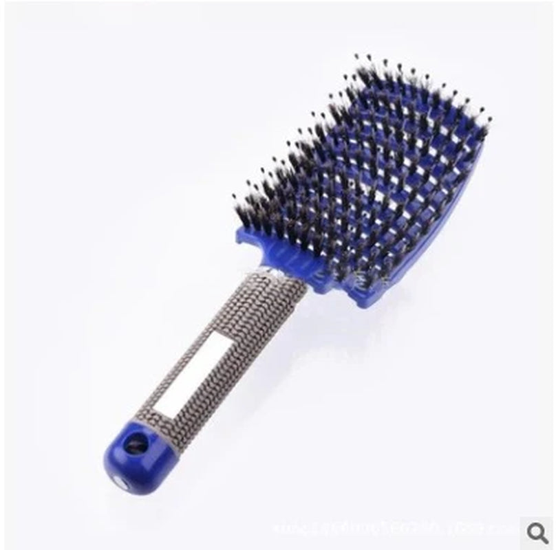 Anti-Tangle Detangling Hair Brush for Women with Nylon Bristles and Scalp Massage Features