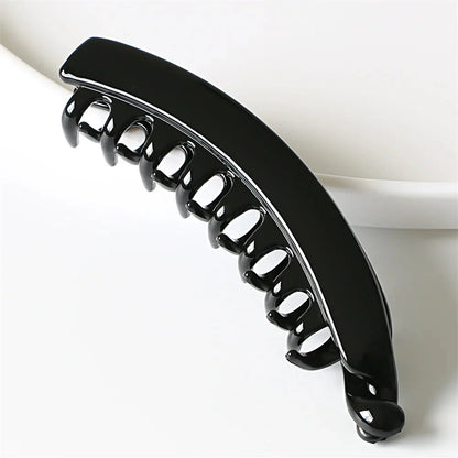 Elevate Your Hair Game with Elegant Frosted Solid Color Banana Hair Clips - Perfect Barrettes for Stylish Ponytails!