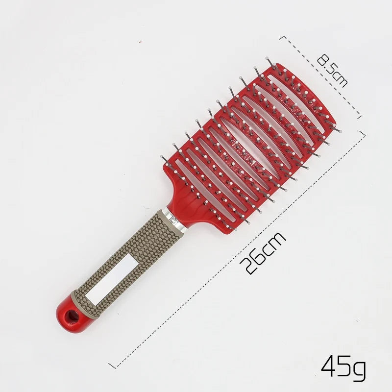 Anti-Tangle Detangling Hair Brush for Women with Nylon Bristles and Scalp Massage Features