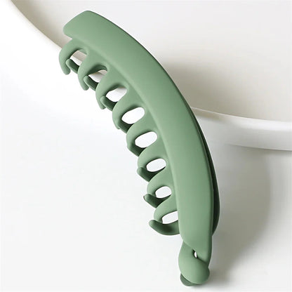 Elevate Your Hair Game with Elegant Frosted Solid Color Banana Hair Clips - Perfect Barrettes for Stylish Ponytails!